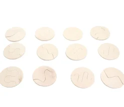 24 Puzzles bois de 2 demi-formes à assembler