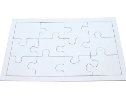 10 Puzzles carton blanc 12 pièces à personnaliser 22 x 14 cm