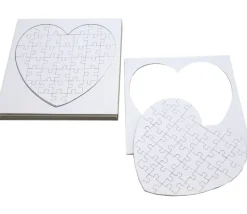 10 Puzzles cœur carton blanc 40 pièces à personnaliser 16 x 16 cm