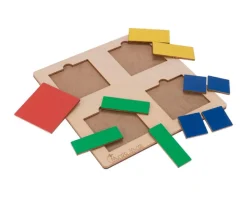 3 Puzzles fractions et portions en bois