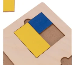 3 Puzzles fractions et portions en bois