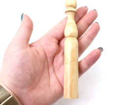 9 quilles bois verni 14 cm + boule - Fabrication française