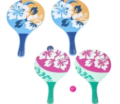 2 raquettes de plage en bois Beachball + 1 balle