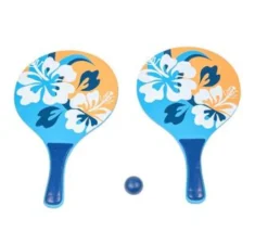 2 raquettes de plage en bois Beachball + 1 balle