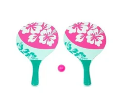 2 raquettes de plage en bois Beachball + 1 balle