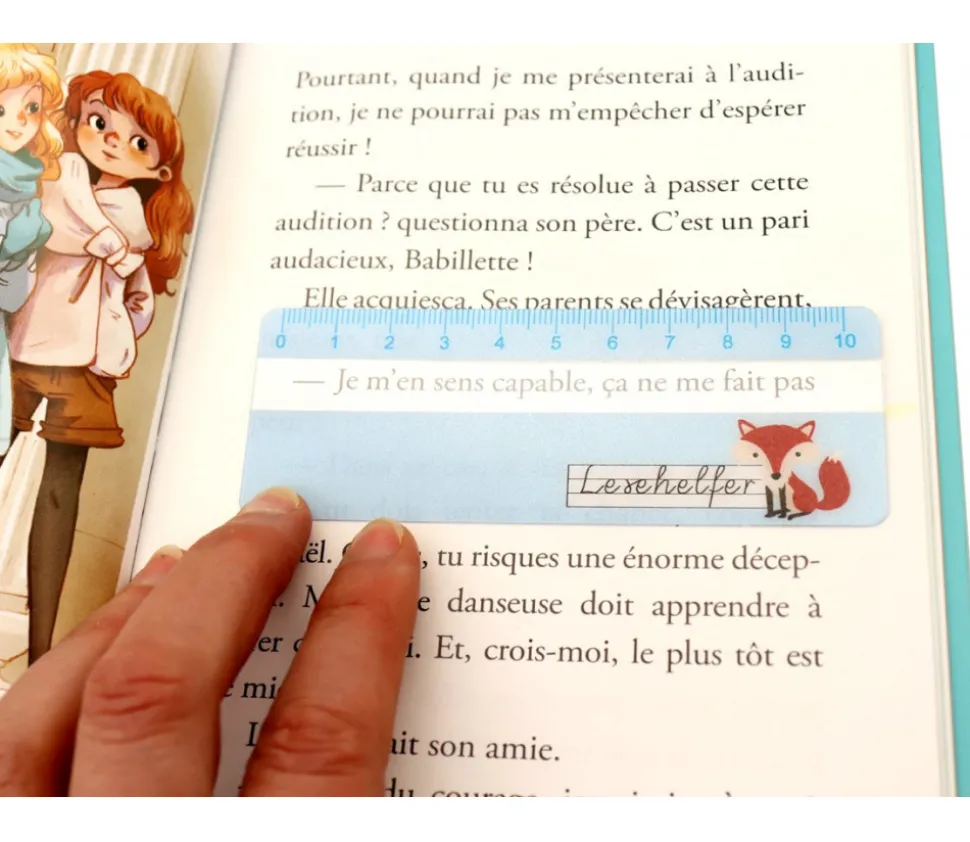 6 Règles d'aide à la lecture renard 11 x 4 cm