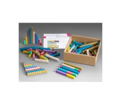 100 réglettes bois Rewood 10 couleurs Montessori 1 à 10 cm avec section unité