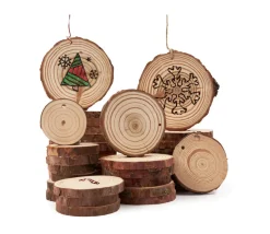 50 Rondelles bois brut avec écorce