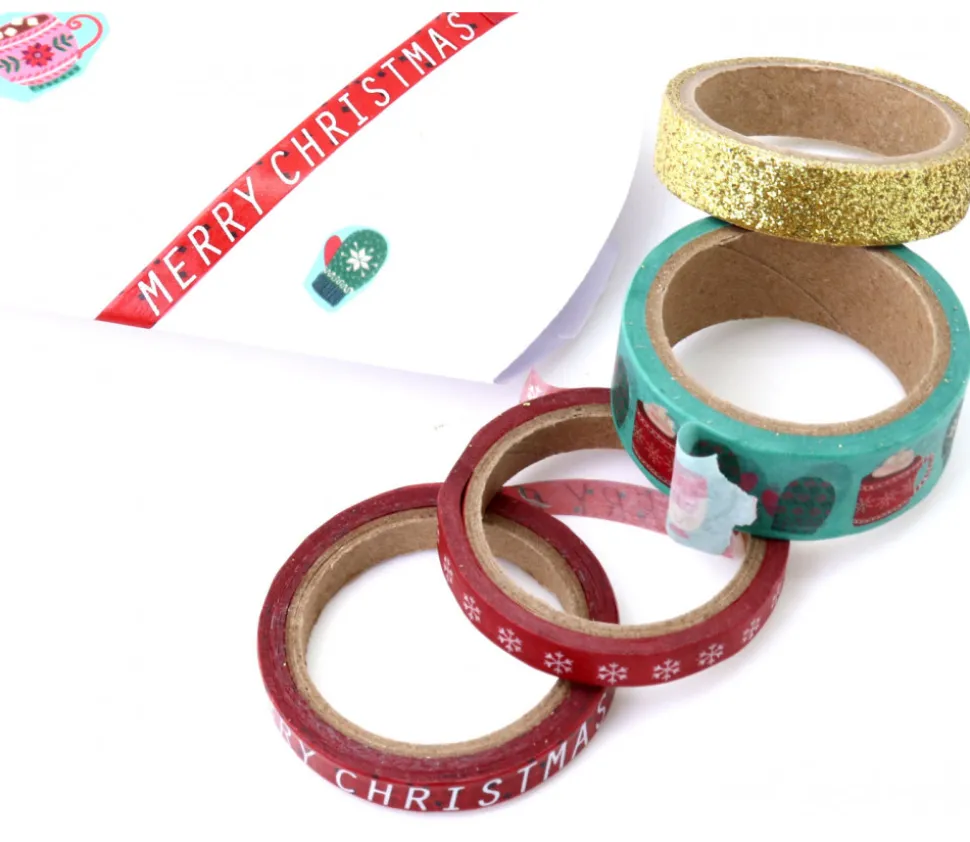 4 rubans adhésifs décor Noël - Masking tapes Noël
