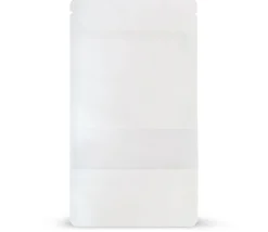 50 sachets kraft blanc zips 85 x 140 mm refermables avec fenêtre