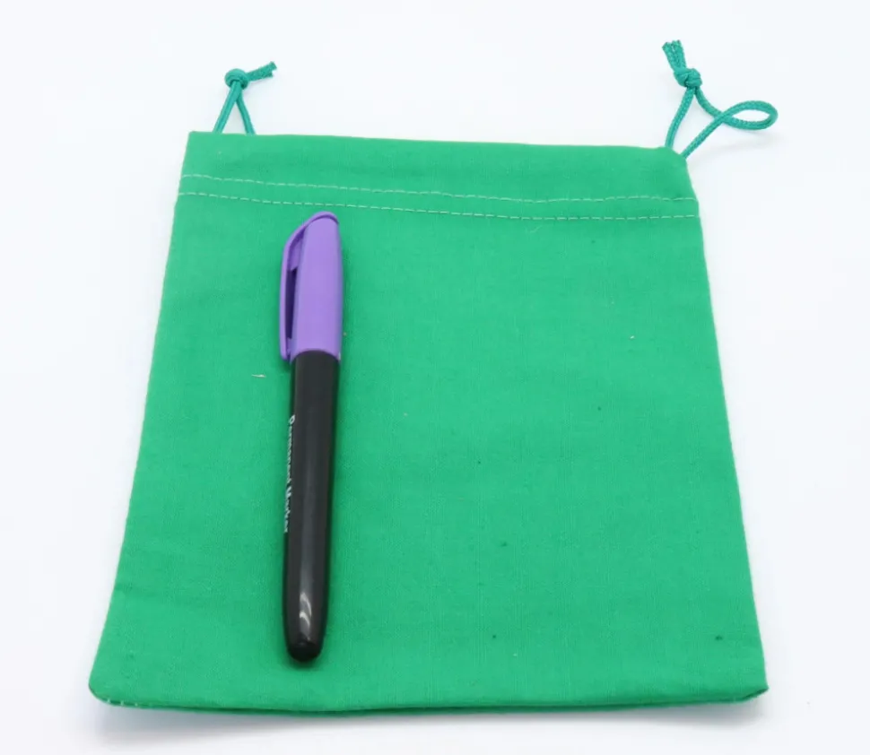 6 sacs colorés en coton 20 x 15 cm taille M