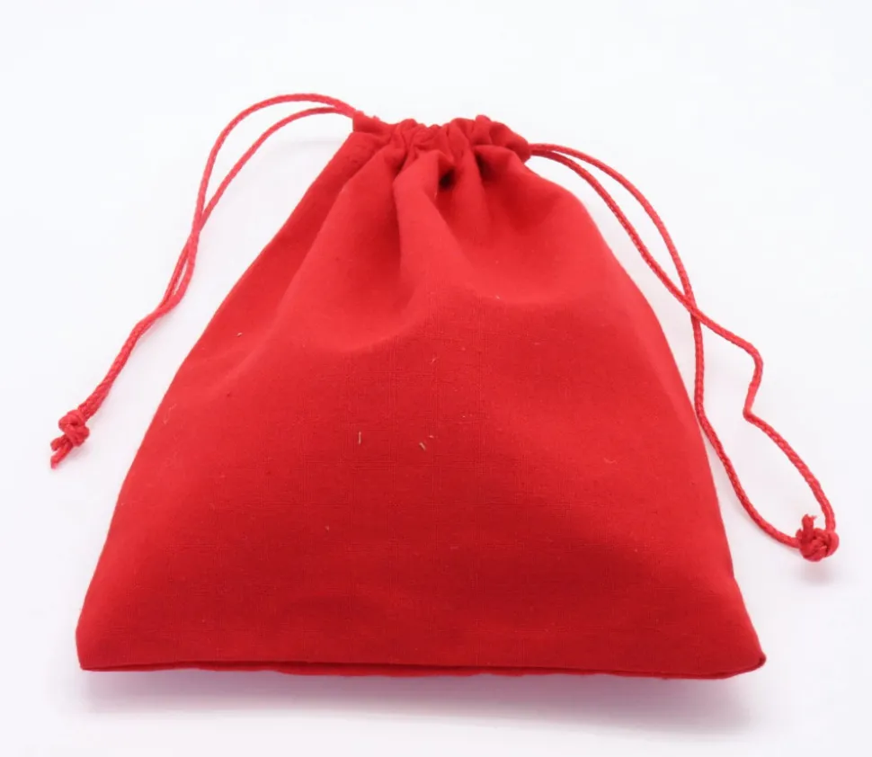 6 sacs colorés en coton 20 x 15 cm taille M