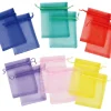 12 Sacs colorés organzine 9 x 12 cm