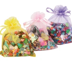 12 Sacs colorés organzine 9 x 12 cm