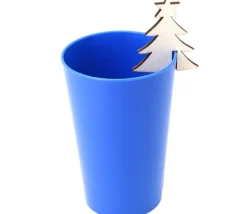 10 sapins en bois 5 cm avec encoche (marqueurs de verre)