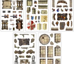 80 Stickers repositionnables décorations guerre et siège plateaux de jeux Battle Mat