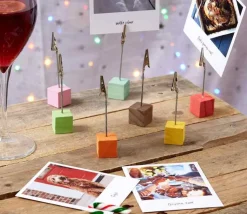 18 Supports cubes avec clip - porte cartes et photos