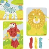 3 tableaux jeux de laçage bois animaux