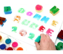 26 tampons lettres alphabet en éponge 4/5 cm