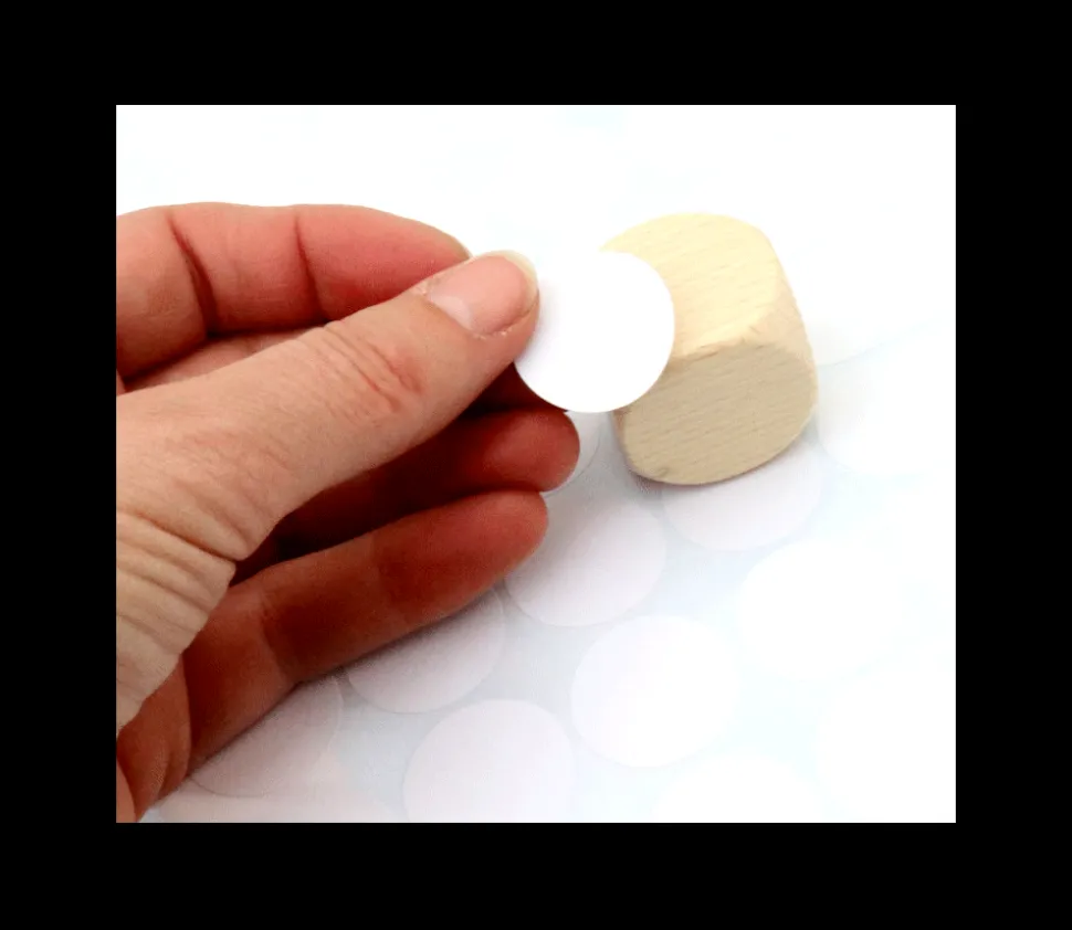 8 étiquettes 24 mm rondes autocollantes blanches pastille