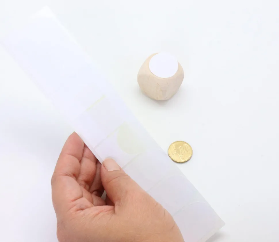 8 étiquettes 24 mm rondes autocollantes blanches pastille