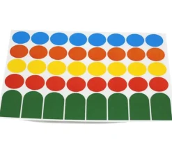 40 étiquettes 24 mm rondes autocollantes colorées pastilles en 5 couleurs