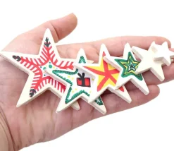 11 étoiles bois plates différentes tailles de 2.3 cm à 7.5 cm neutres