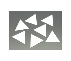 25 Tuiles 40 mm triangle jeton épais blanc à personnaliser