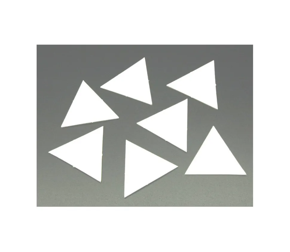 25 Tuiles 40 mm triangle jeton épais blanc à personnaliser