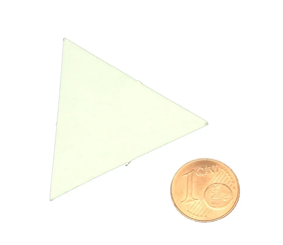 25 Tuiles 40 mm triangle jeton épais blanc à personnaliser
