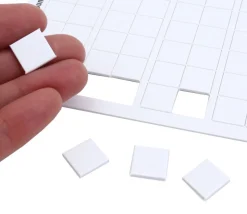 120 Tuiles carré 13 mm jetons épais blanc 1.3 cm vierge à personnaliser