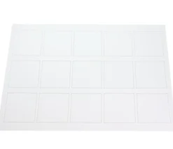 15 Tuiles carré 50x50 mm jetons blancs rigides