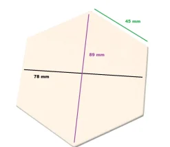 6 Tuiles hexagone jeton épais blanc 88 mm diamètre vierge à personnaliser