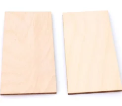 2 tuiles rectangles 10 x 5 cm en bois CP brut