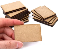 20 tuiles rectangles 6 x 4 cm en bois MDF brut