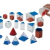 17 volumes géométriques plastique translucide 5.6 cm - Solides à remplir