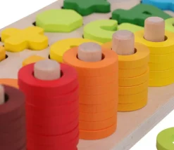 Abaque arc-en-ciel des chiffres et couleurs tout en bois