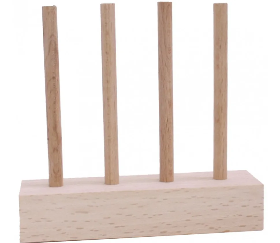 Abaque de tri bois - Socle 4 tiges taille identique sans jetons