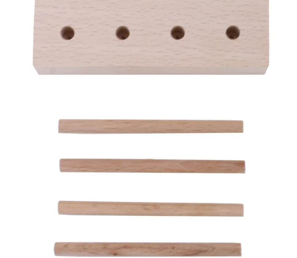 Abaque de tri bois - Socle 4 tiges taille identique sans jetons