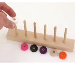 Abaque de tri bois - Socle 6 tiges sans jetons