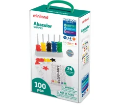 Abaque de tri Formes - Socle 5 tiges + 100 jetons Abacolor