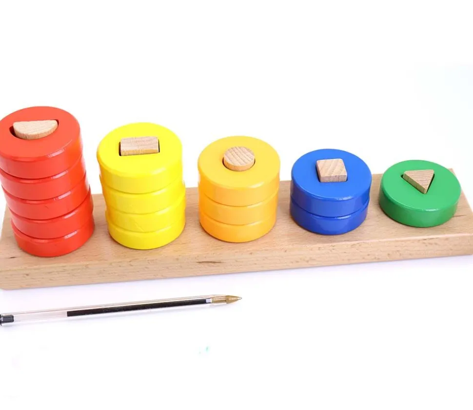 Abaque tout en bois : formes géométriques - 30 cm