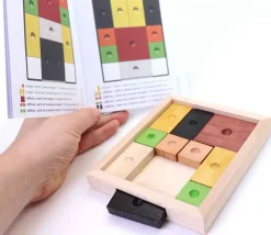 Ane rouge en bois - jeu casse tête