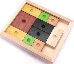 Ane rouge en bois - jeu casse tête