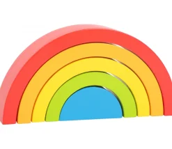 Arc-en-ciel multicolore en bois - 5 pièces