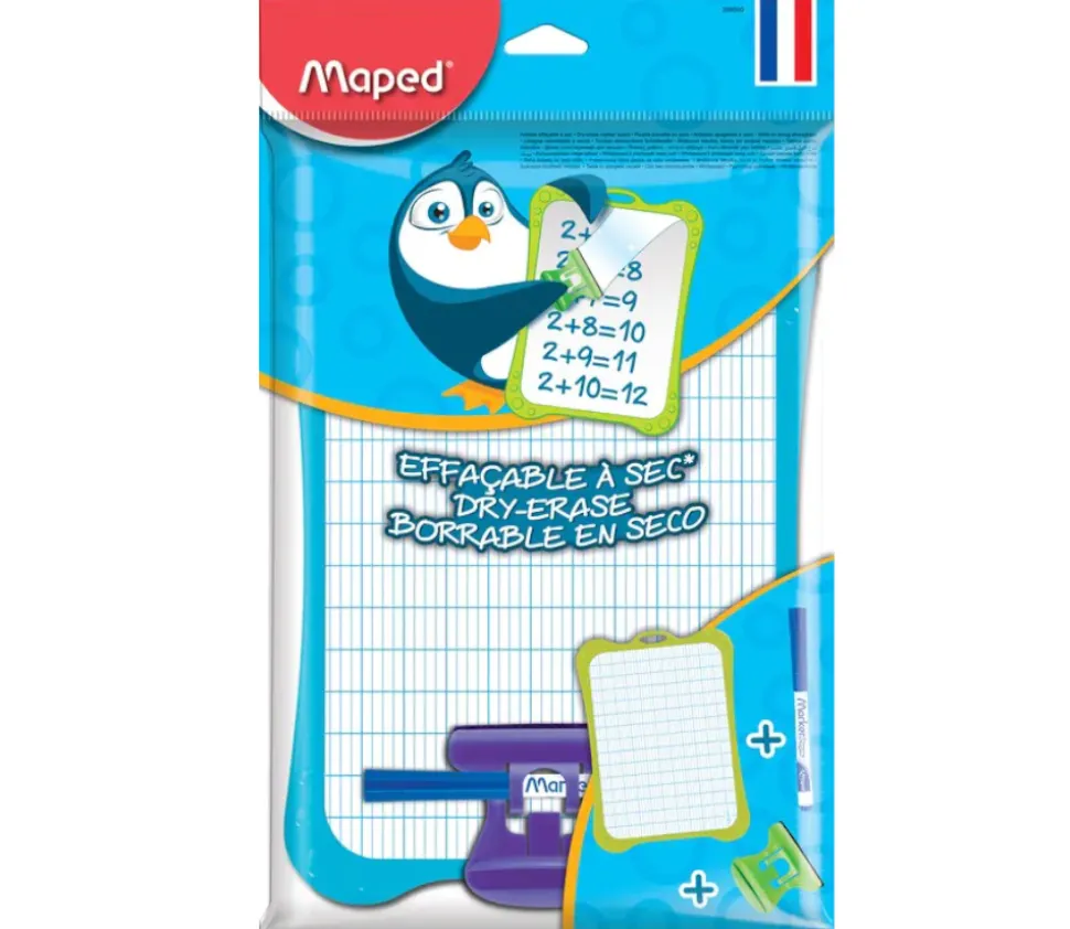 Ardoise blanche effaçable avec grilles