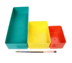 Bac rectangulaire 100x74x38 mm plastique jaune