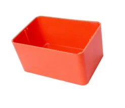 Bac rectangulaire 79x49x38 mm plastique rouge