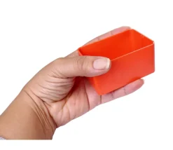 Bac rectangulaire 79x49x38 mm plastique rouge