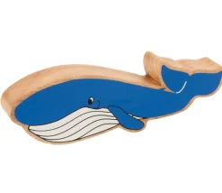 Baleine bleue en bois 17.5 x 5.4 x 2.5 cm